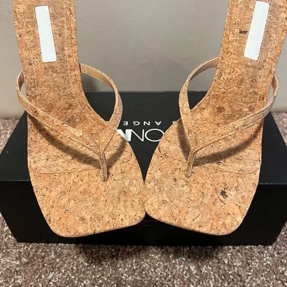 Fashion Nova Cork Thong Mule Heels - Picture 3 of 6